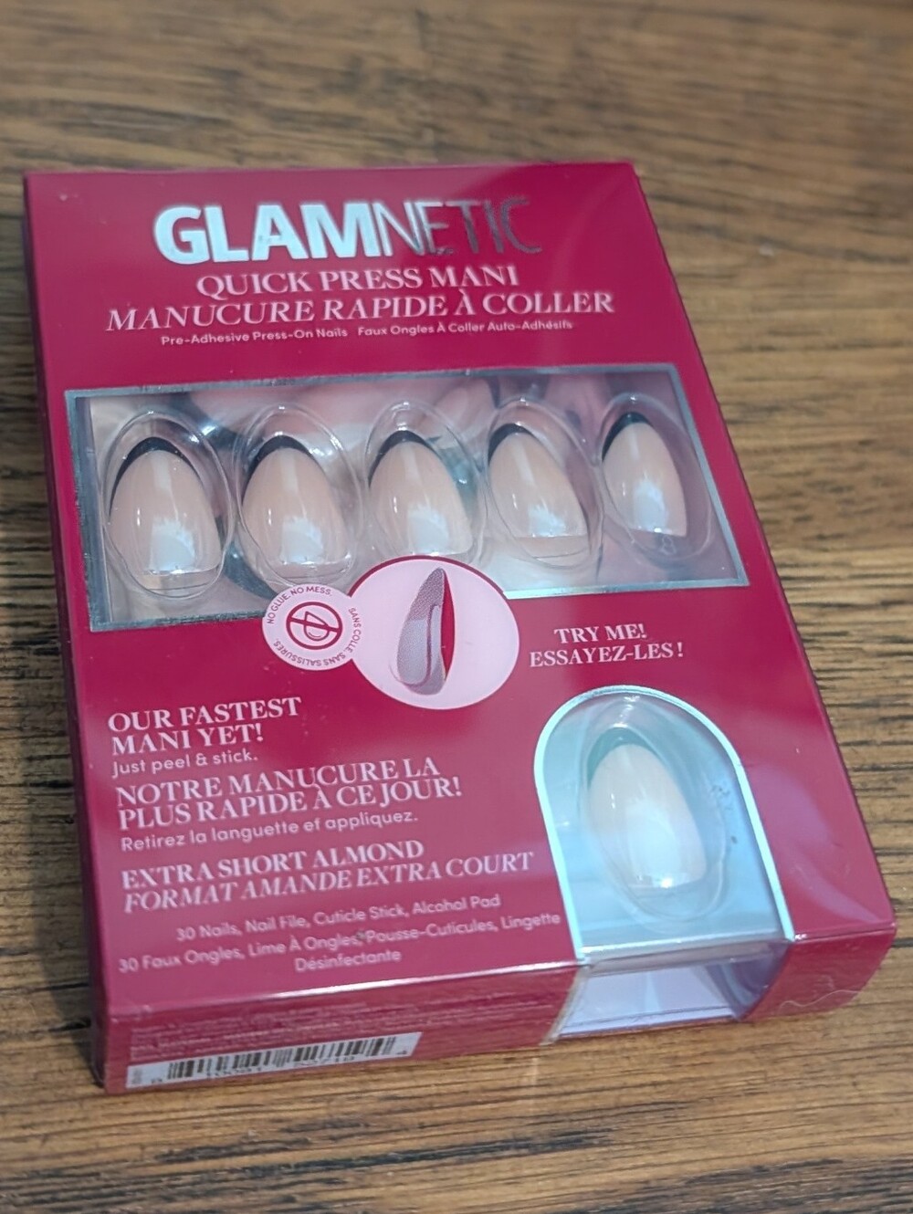 Glamnetic French Noir Extra Short Press On Nails